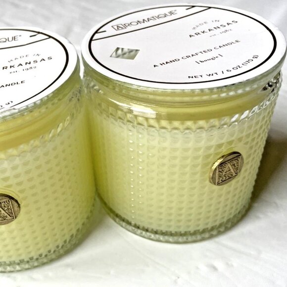 Aromatique Sorbet Glass Jar Candle Textured Ribbed Glass 6oz Set of 2 NEW - Picture 1 of 4